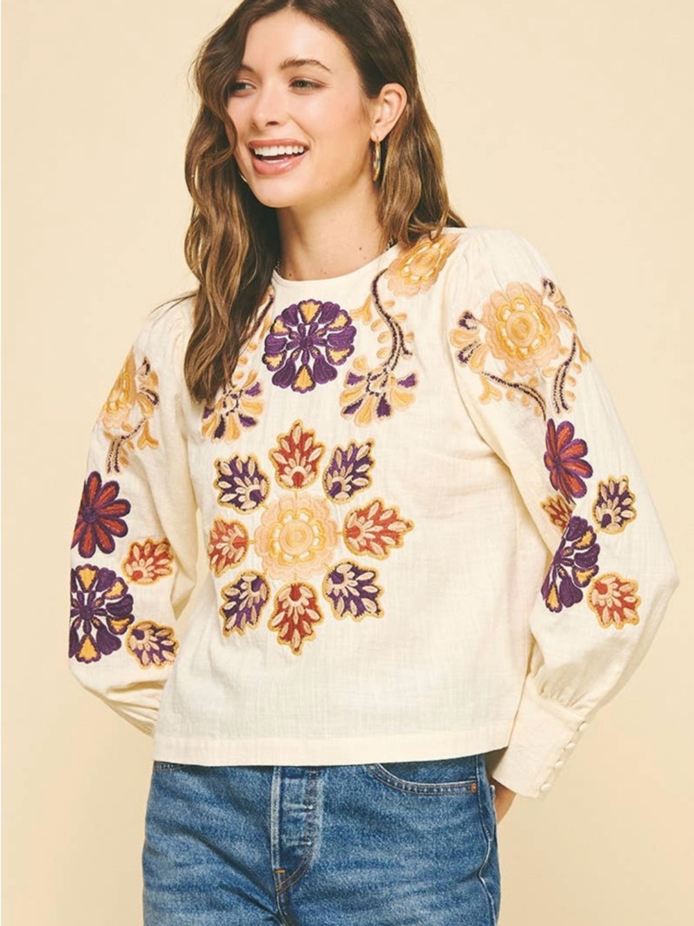 Pinch “Seneca” Embroidered Top - NWT